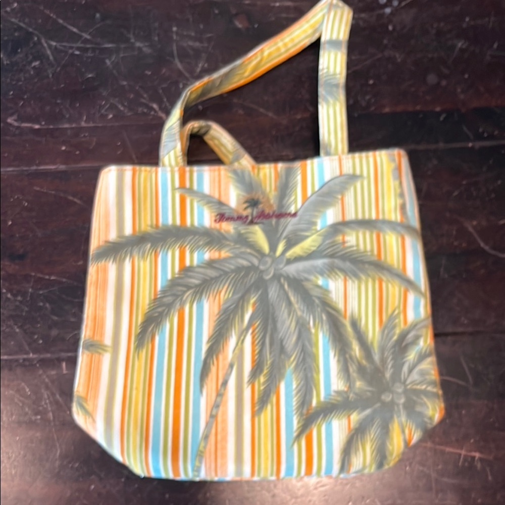 Tommy Bahama Orange and Yellow Tote Bag with Tropical Design